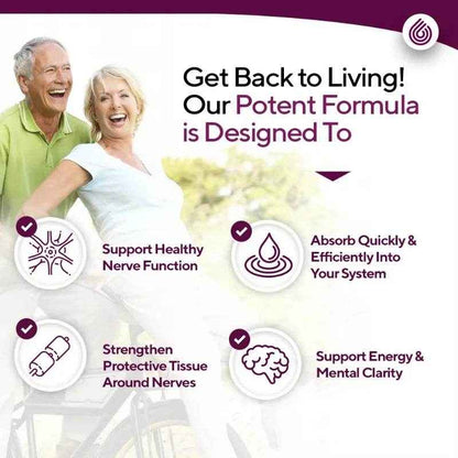 Vitamin D, Vitamin B Complex, Advanced Nerve Support - 300 mg Stabilized R-Lipoic Acid, Benfotiamine, 60 Capsules