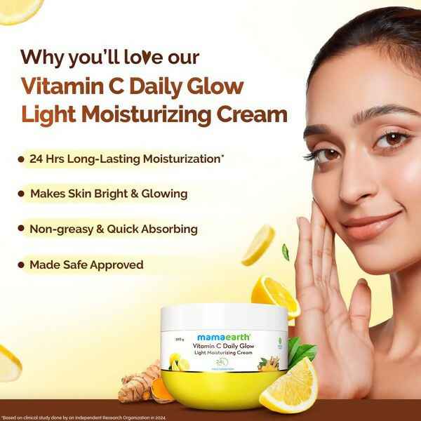 Mamaearth Vitamin C Daily Glow Light Moisturizing Cream with Turmeric &amp; Vitamin C For Skin Brightening