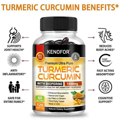 Kenofor Curcumin Nutritional Supplement Supports Knee, Joint and Bone Health