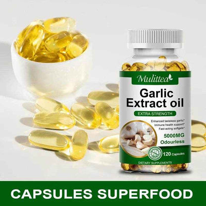 Mulittea Tasteless Garlic Oil Extract Capsules Helps Enhance immunity Cellular Detox for Men and Women