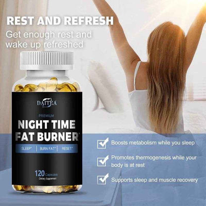 Nighttime Fat Burner Supplement - Supports Cardiovascular and Digestive Health, Benefits Sleep Quality, Weight Management