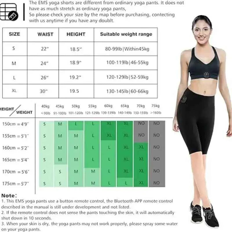 FitSculpt EMS™ High-Waist Yoga Shorts – Muscle Stimulator Butt Lifter with 8 Modes &amp; 19 Intensity Levels
