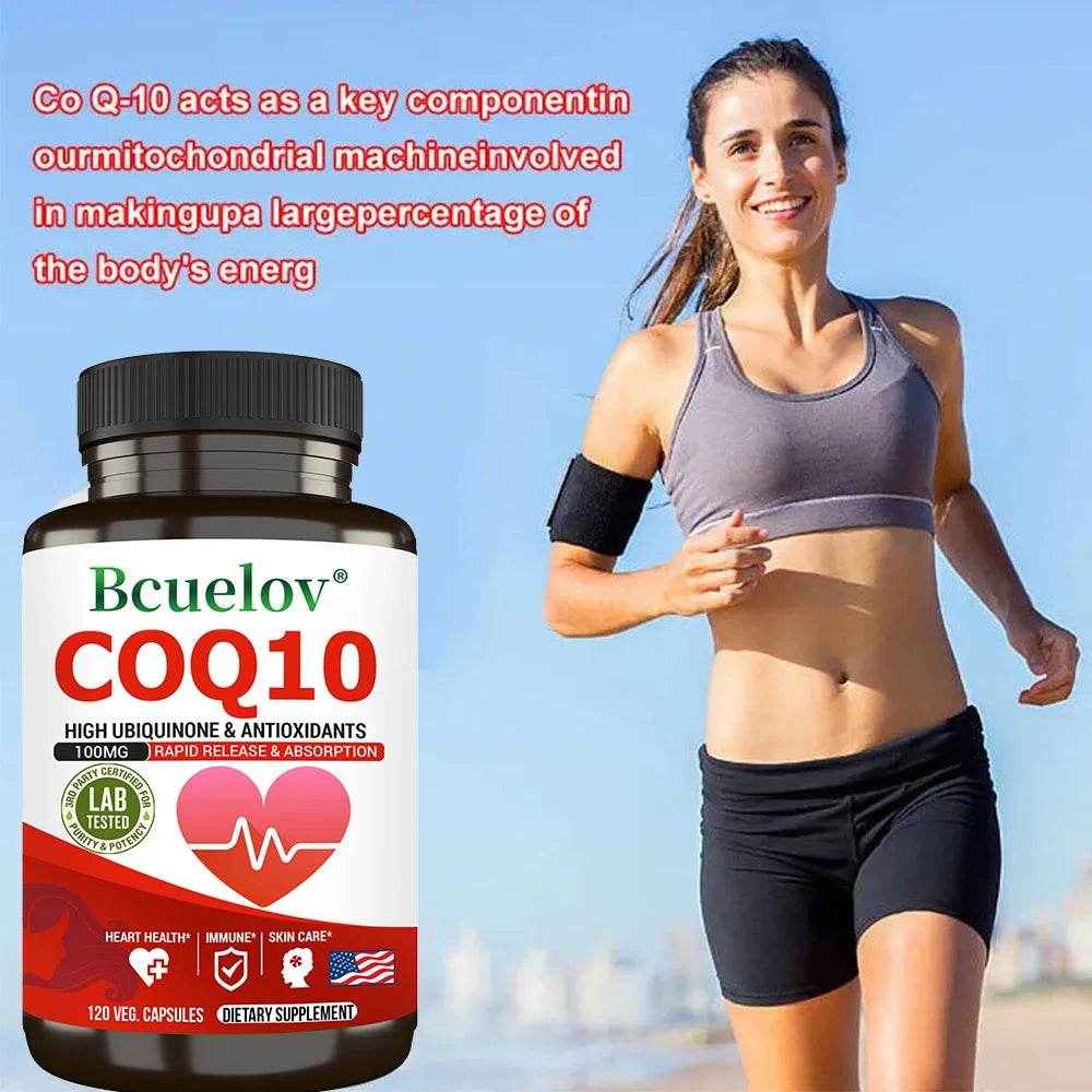 Coenzyme Q-10 Capsules - Natural Antioxidant, 100 Mg CoQ10 Capsules - Cardiovascular Health, Immune Health, Skin Care