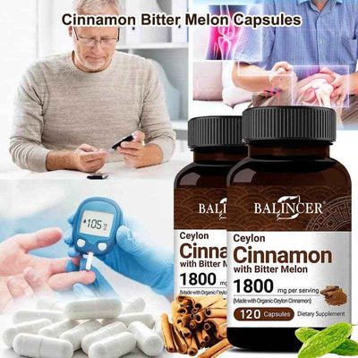 Ceylon Cinnamon Organic Bitter Melon Extract Support Healthy Blood Sugar Levels Bones Joints Antioxidant Supplement