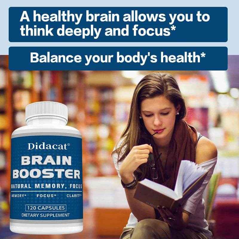 Didacat Brain Supplements - Helps with Memory, Clarity, Focus, Balanced Energy Levels, Supports Brain Health