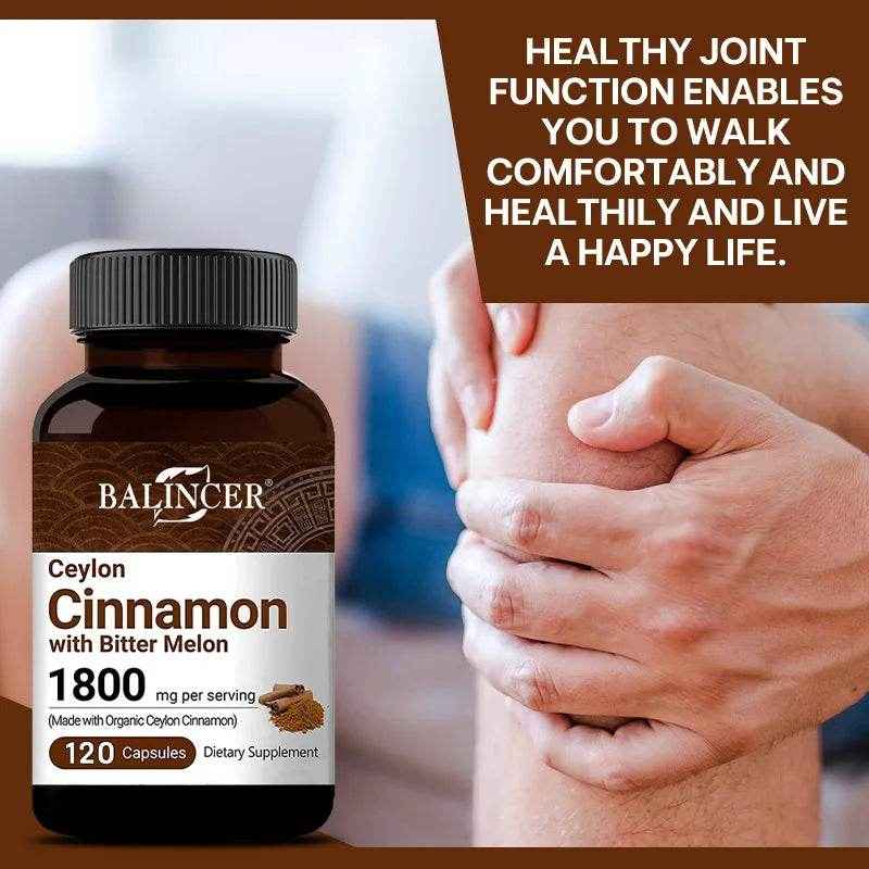 Ceylon Cinnamon Organic Bitter Melon Extract Support Healthy Blood Sugar Levels Bones Joints Antioxidant Supplement