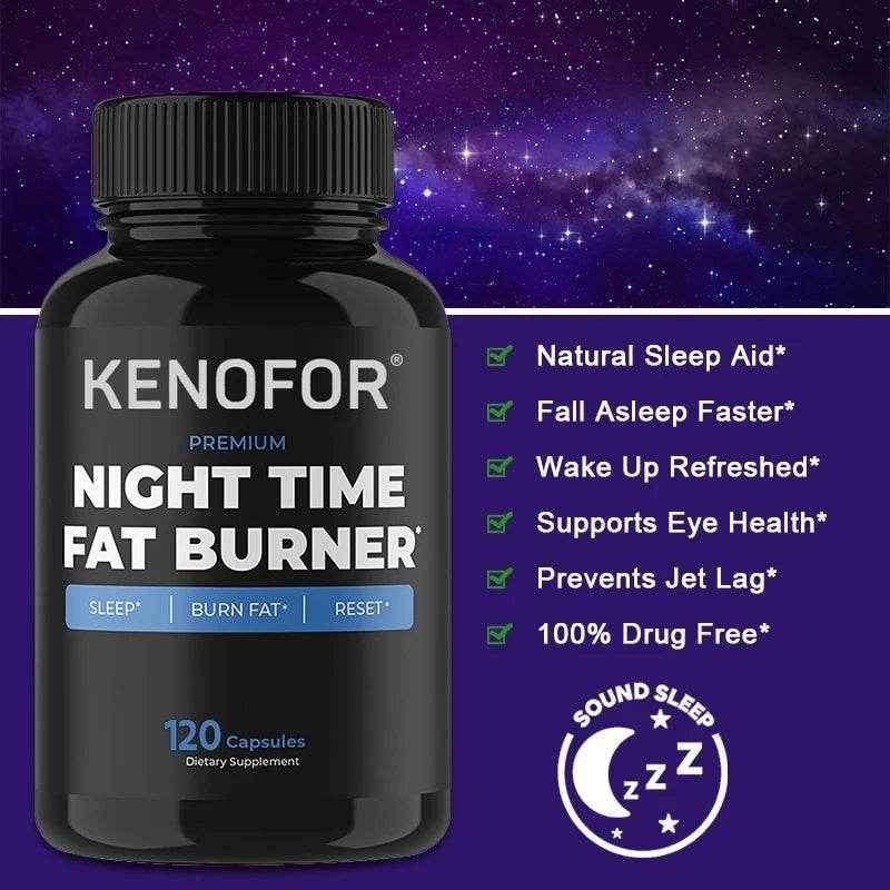 Night Time Fat Burner Supplement To Reduce Belly Fat - Helps Metabolic Cleansing, Sleep Aid Appetite Suppressant &amp; Fat Burner