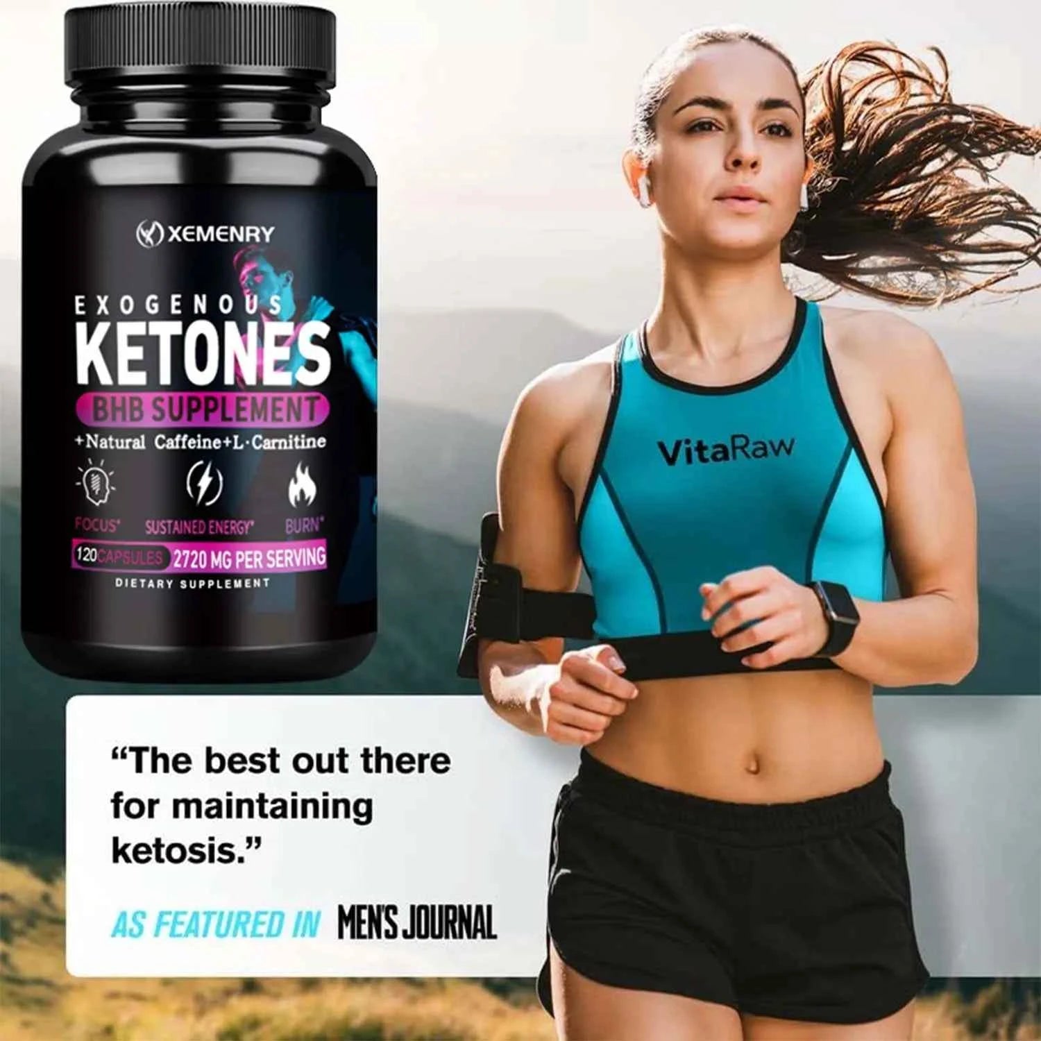 Keto BHB Exogenous Ketone - Fat Burning, Boosts Immunity, Boosts Metabolism, Food Suppressant - 120 Capsules