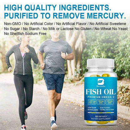 BEWORTHS Omega-3 Fish Oil Supplement High in EPA + DHA for Heart, Brain and Immune Support Nutrition Dietary Supplement