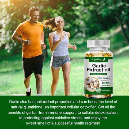 Mulittea Tasteless Garlic Oil Extract Capsules Helps Enhance immunity Cellular Detox for Men and Women