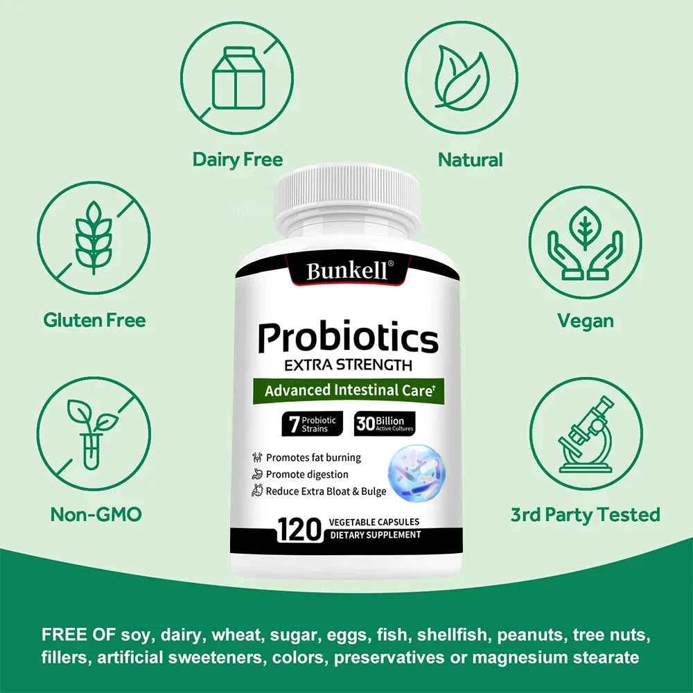 Probiotics - Supports Gut Health, Nutrient Digestion, Weight Management, Metabolism, and Calorie Control - 120 Capsules