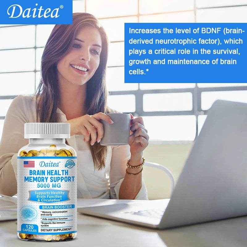 Vitamin B6 Supplement, Brain Health Memory Support 5000 mg, Supports Focus, Brain Function &amp; Circulation, 120 Capsules