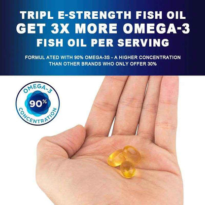 Alliwise Omega 3 Fish Oil Capsules Helps Brain &amp; Cardiovascular System, Relief Eye Fatigue, Improve Cognitive &amp; Learning Ability