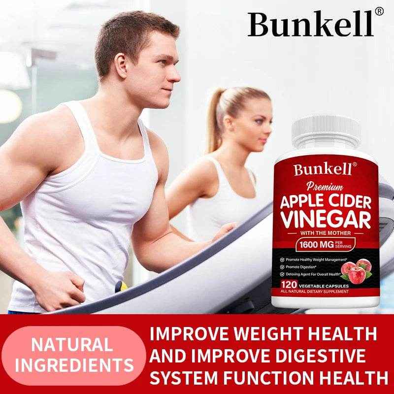 Bunkell Apple Cider Vinegar Supplement, Digestion Boosting, Cleansing, Detoxification, Metabolism and Fat Burning