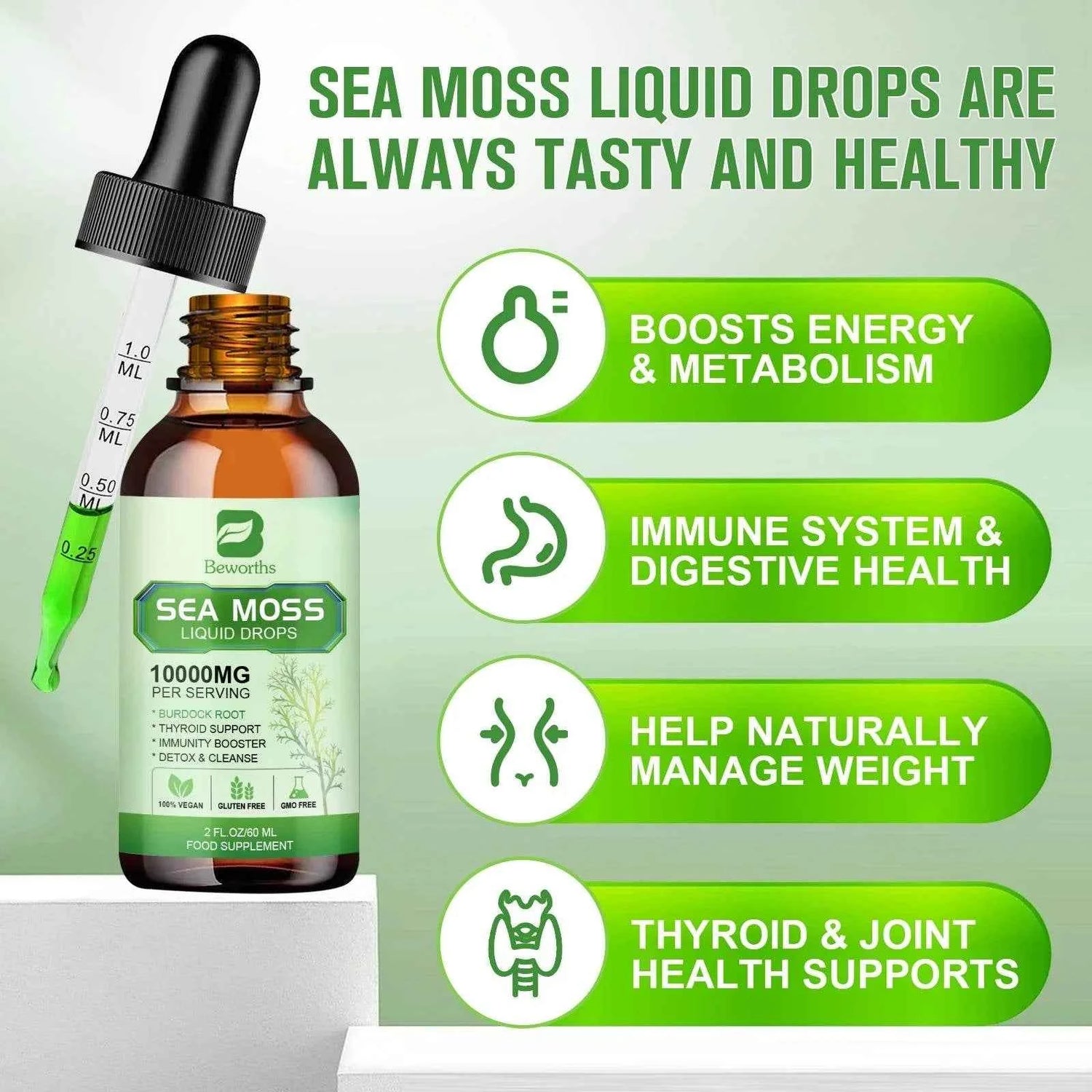 Organic Sea Moss Drops- Joint Support Supplement - Immune Support Supplement