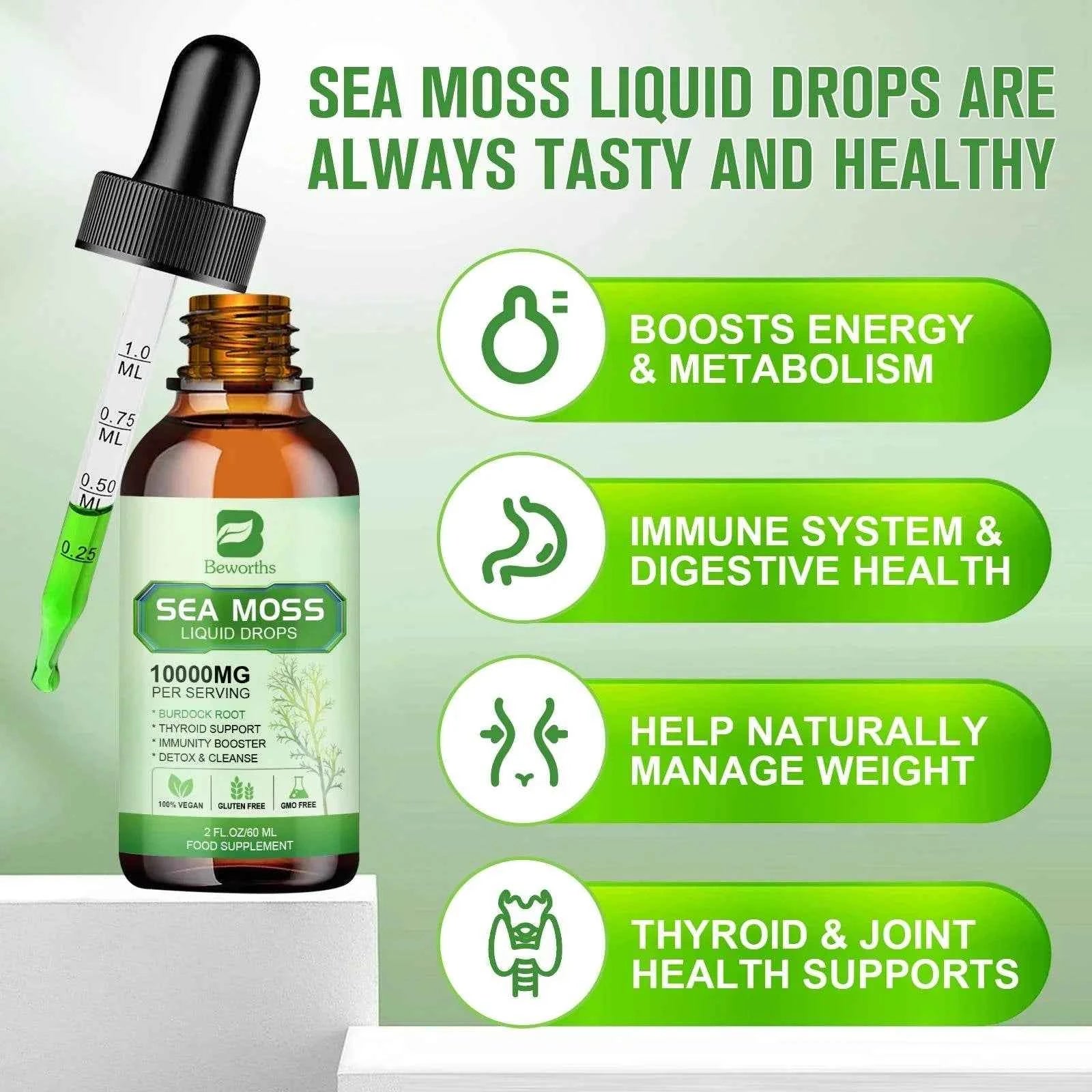 Organic Sea Moss Drops- Joint Support Supplement - Immune Support Supplement