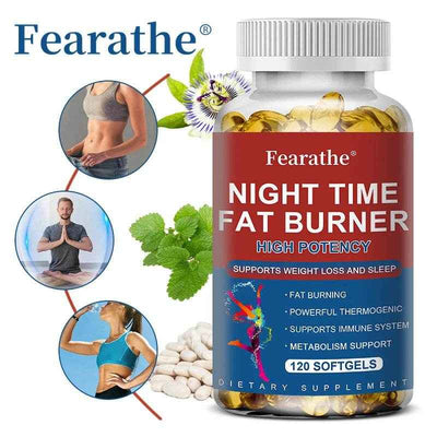 Nighttime Fat Burner - Highly Effective Support for Weight Management and Sleep Fat Burning Powerful Thermogenic Support