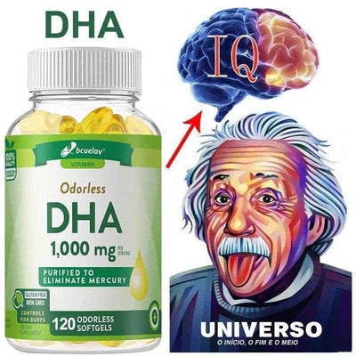 DHA Supplement, Fish Oil Omega-3 1240 mg, Supports Brain Health, Improves Focus, Mercury Free, 120 Capsules