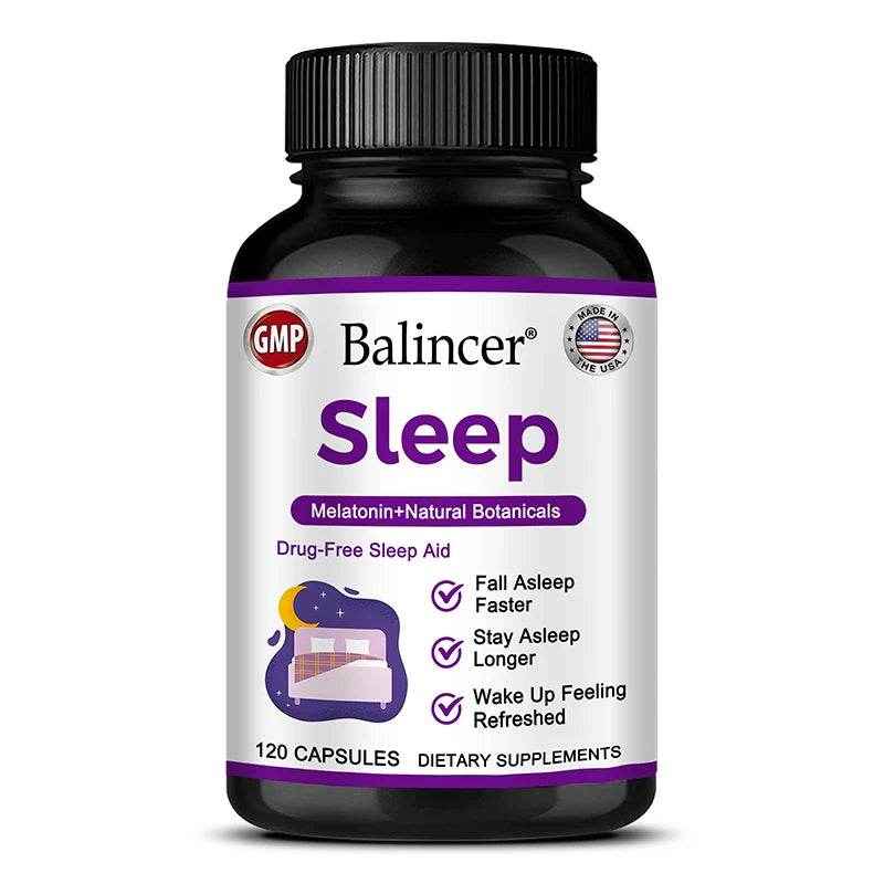 Sleep Supplement - Melatonin + Natural Plant Extracts, Promotes Healthy Sleep Cycles, Supports Immune Health, Antioxidant
