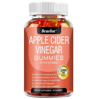 Bcuelov Apple Cider Vinegar Gummy Vitamins - Detox Cleanse, Fat Burner, Weight Management, Digestion Booster, Metabolism