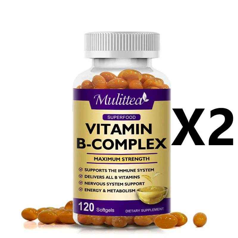 Mulittea Vitamin B Complex Capsules Help Relieve Fatigue Improve Digestion Reduce Stress Better Mood Support Immune Supplement
