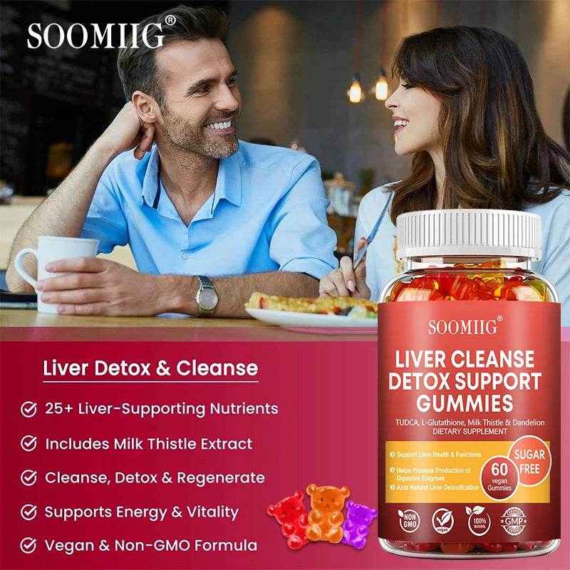 SOOMIIG Liver Cleanse Detox Gummies + Liver Nutrients with Milk Thistle Extract To Help Cleanse, Detoxify and Purify The Liver