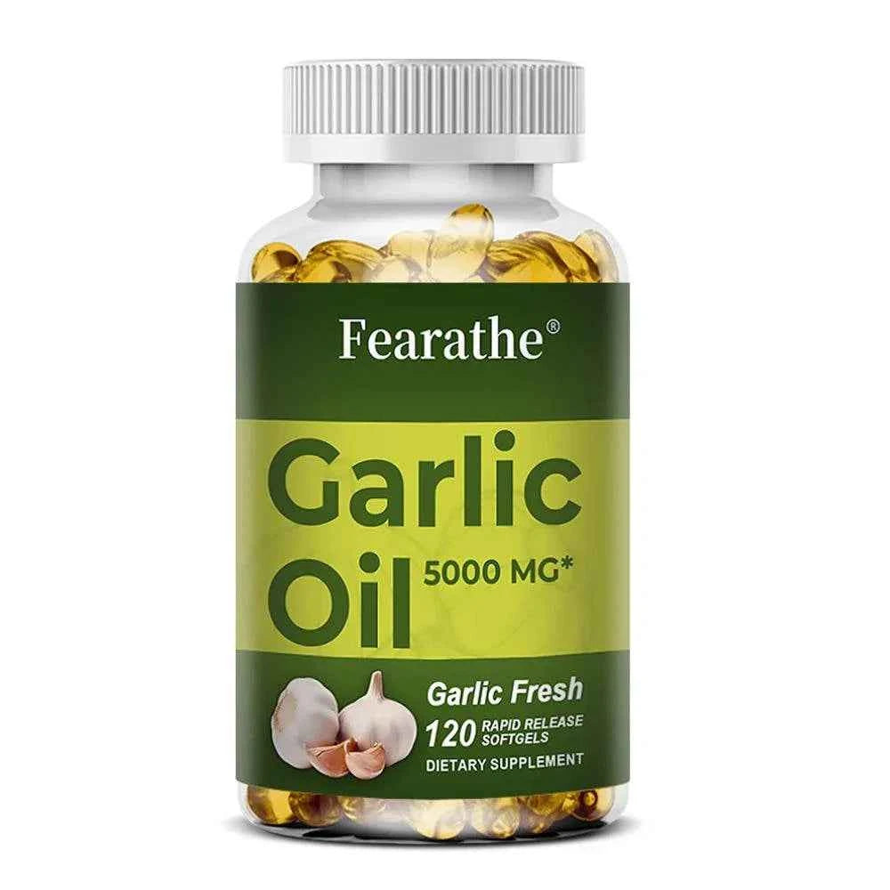 Garlic Oil Capsules, organic extract, promotes healthy cholesterol levels, immune system support