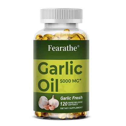 Garlic Oil Capsules, organic extract, promotes healthy cholesterol levels, immune system support
