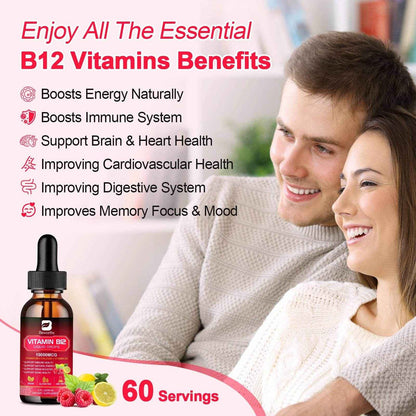 BEWORTHS Vitamin B12 Drops Energy Supplements Support Immune Health Protecting Cardiovascular Health Promote Digestion