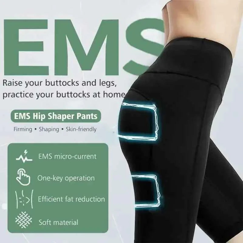 FitSculpt EMS™ High-Waist Yoga Shorts – Muscle Stimulator Butt Lifter with 8 Modes &amp; 19 Intensity Levels