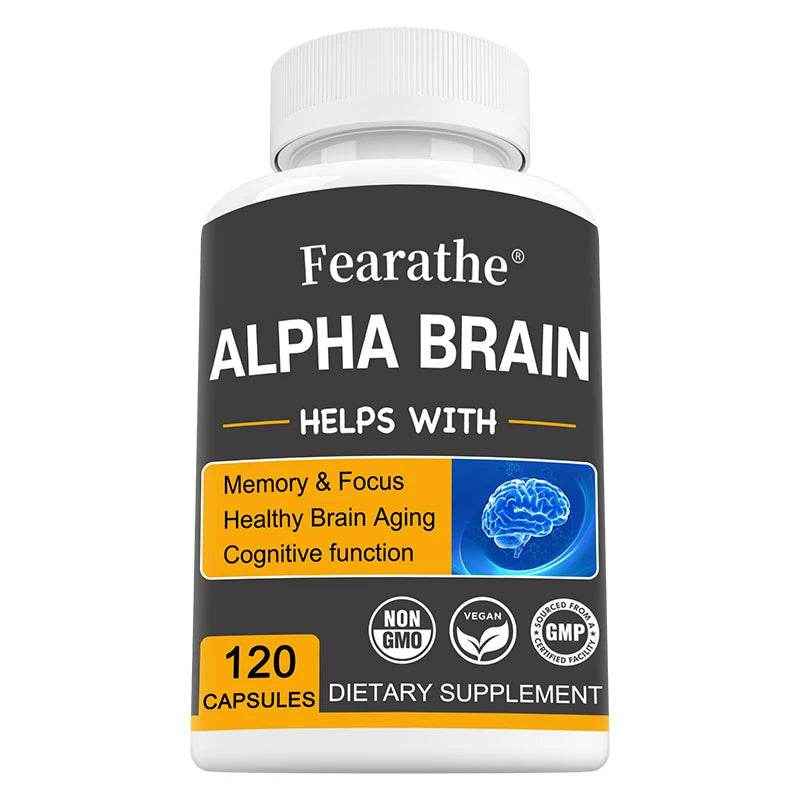 Fearathe Alpha Brain Supplement - Memory, Mental Clarity and Cognition with Vitamin B6, Focus Capsules, Non-GMO