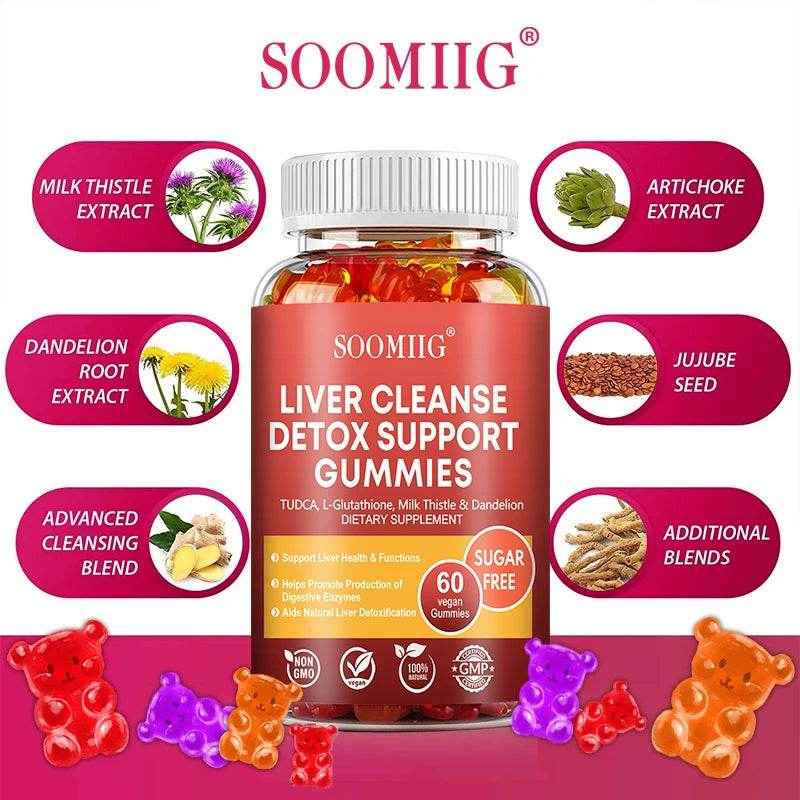 SOOMIIG Liver Cleanse Detox Gummies + Liver Nutrients with Milk Thistle Extract To Help Cleanse, Detoxify and Purify The Liver