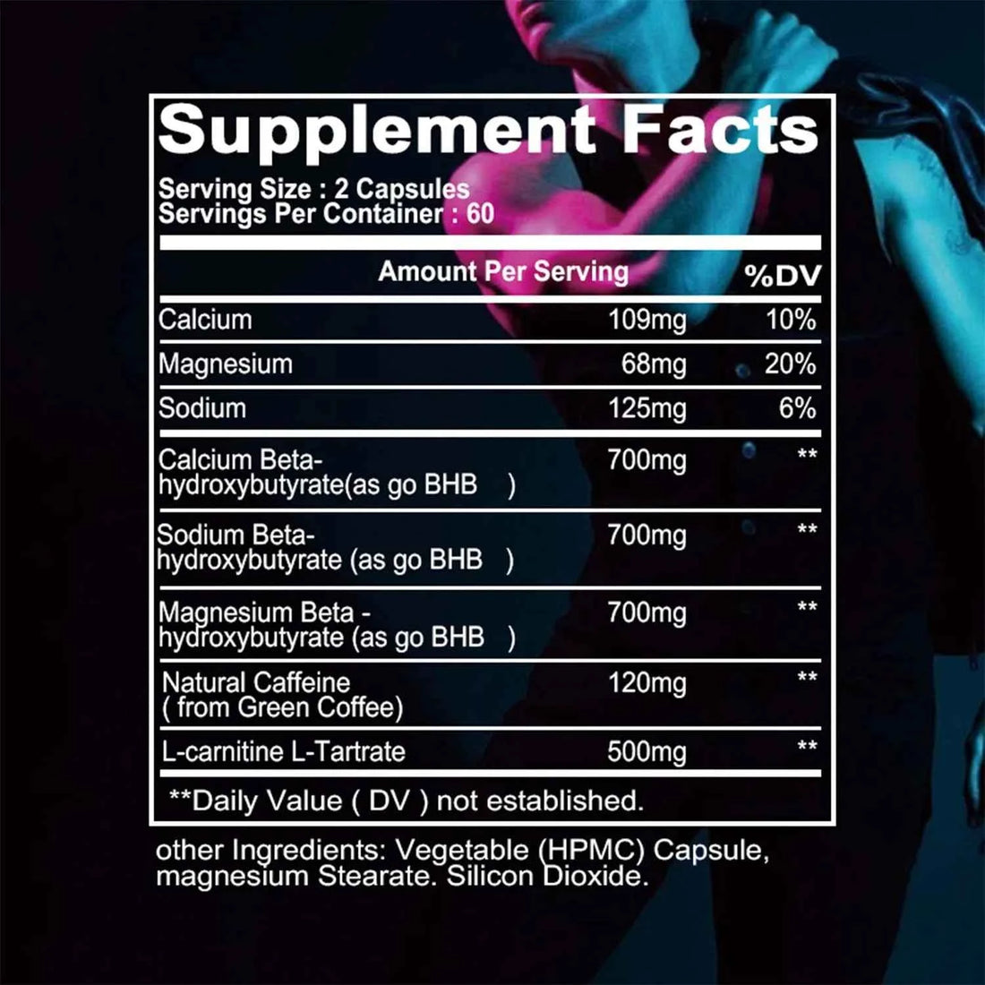 Keto BHB Exogenous Ketone - Fat Burning, Boosts Immunity, Boosts Metabolism, Food Suppressant - 120 Capsules