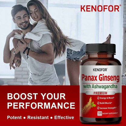 Ginseng and Ashwagandha Extracts - Supports energy, strength, vitality and performance for men and women
