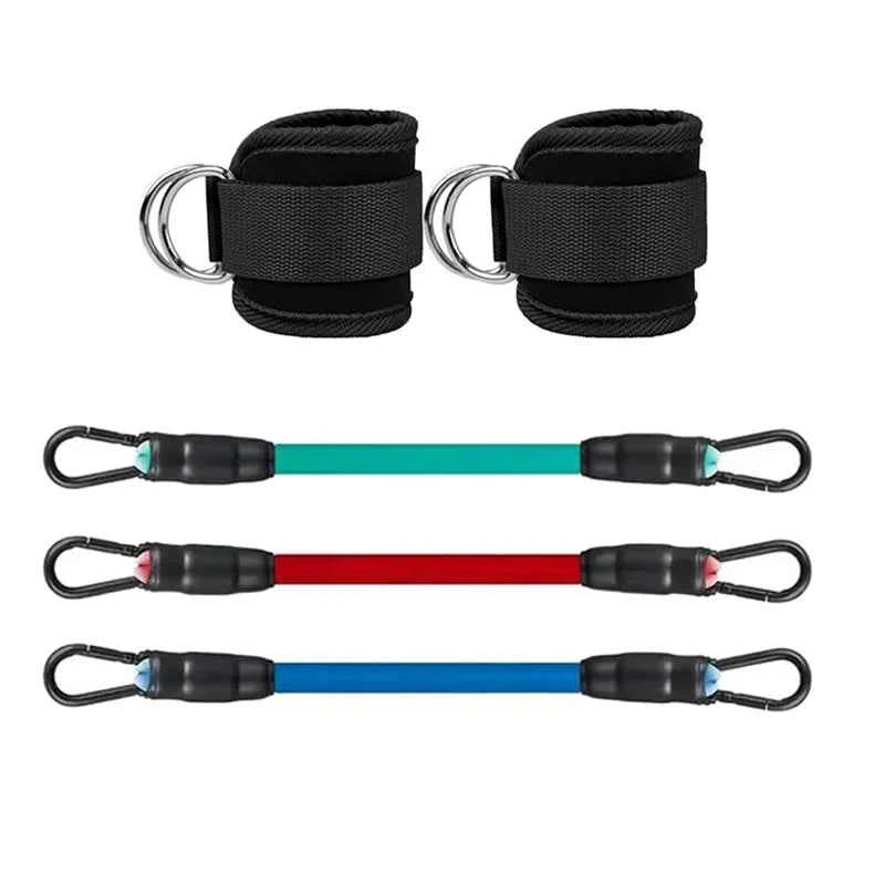 Adjustable Resistance Leg Puller Belt with Foot Loop &amp; Edge Protection – Elastic Strap for Leg Strength Training