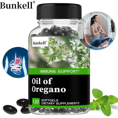 Oregano Oil, Vegan Liquid Capsules - Immune and Gut Support Supplement for Digestive Health