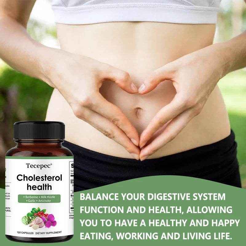 Cholesterol Support Supplement - Contains berberine, artichoke to support healthy cholesterol levels and natural heart health