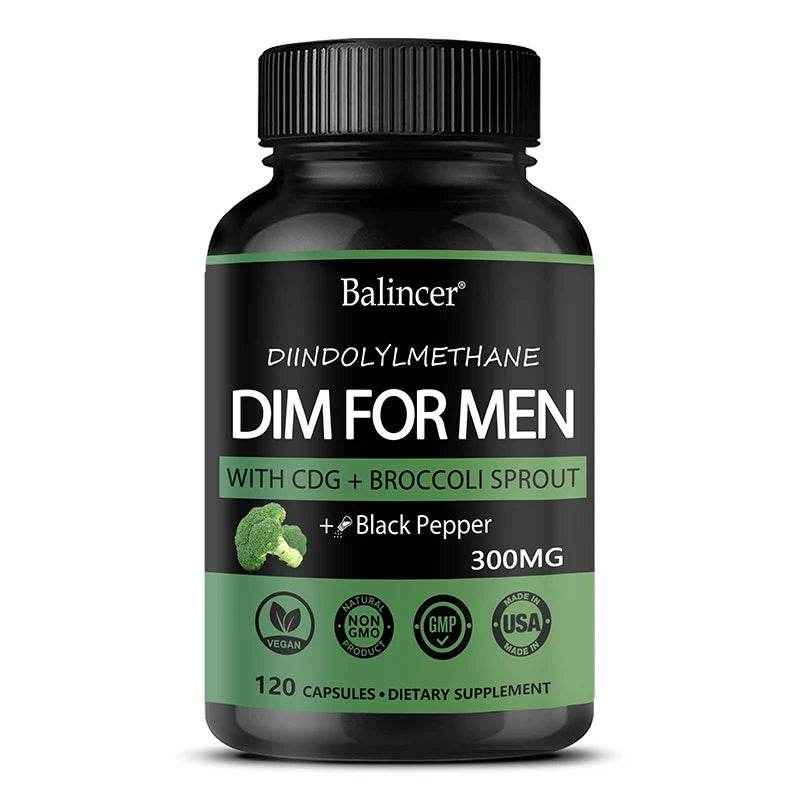 For Men, with Black Pepper Fruit Extract, Premium Hormone Support Formula, Male Enzyme Inhibitor, Detoxification, 120 Capsules