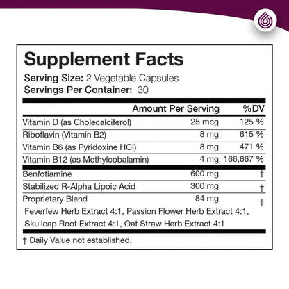 Vitamin D, Vitamin B Complex, Advanced Nerve Support - 300 mg Stabilized R-Lipoic Acid, Benfotiamine, 60 Capsules