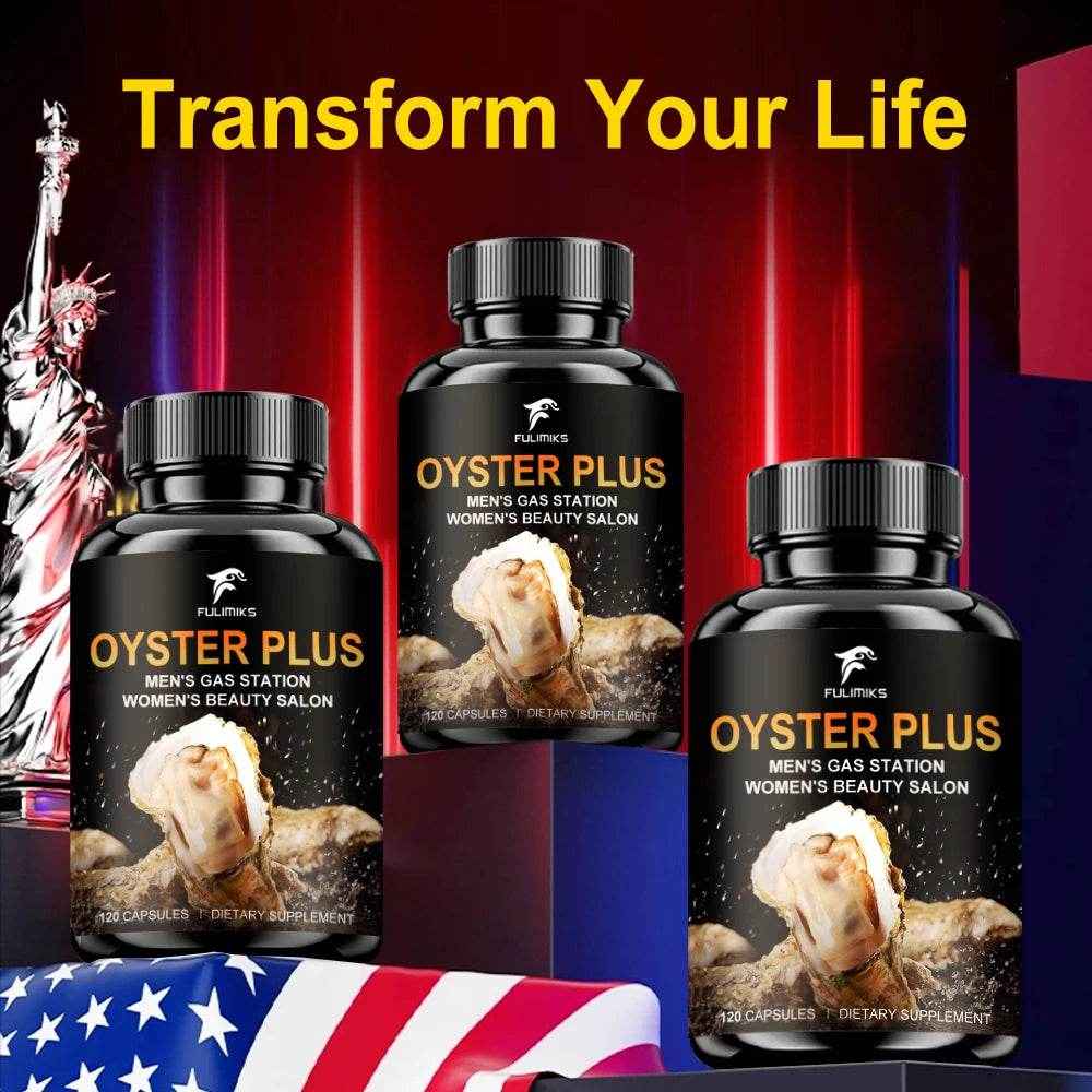 Oyster Plus Supplement, Energy and Vitality Daily Supplement, Powerful Oyster Extract, Provides Drive &amp; Wellness for Men &amp; Women