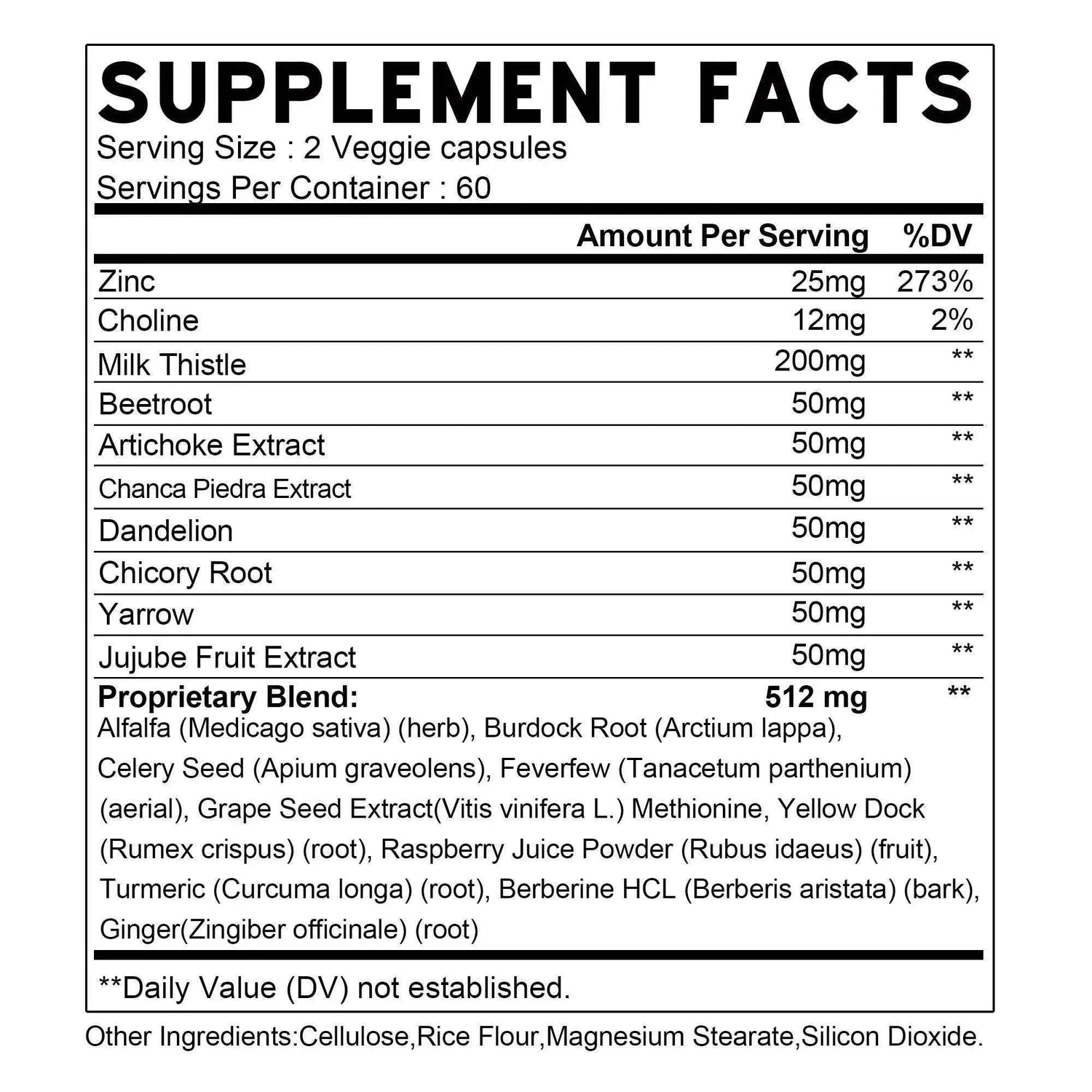 Liver Cleanse Detoxification Supplement - Complete Health Capsules with Artichoke, Berberine, Turmeric Herbs - 120 Capsules