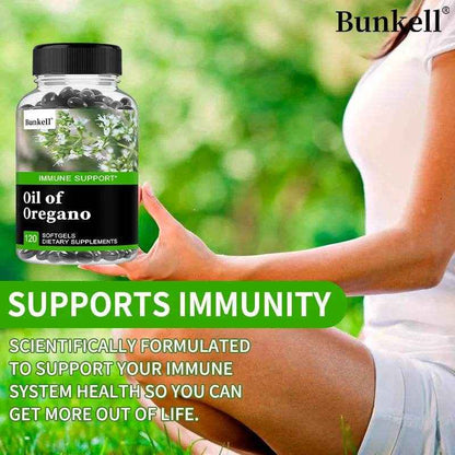 Oregano Oil, Vegan Liquid Capsules - Immune and Gut Support Supplement for Digestive Health