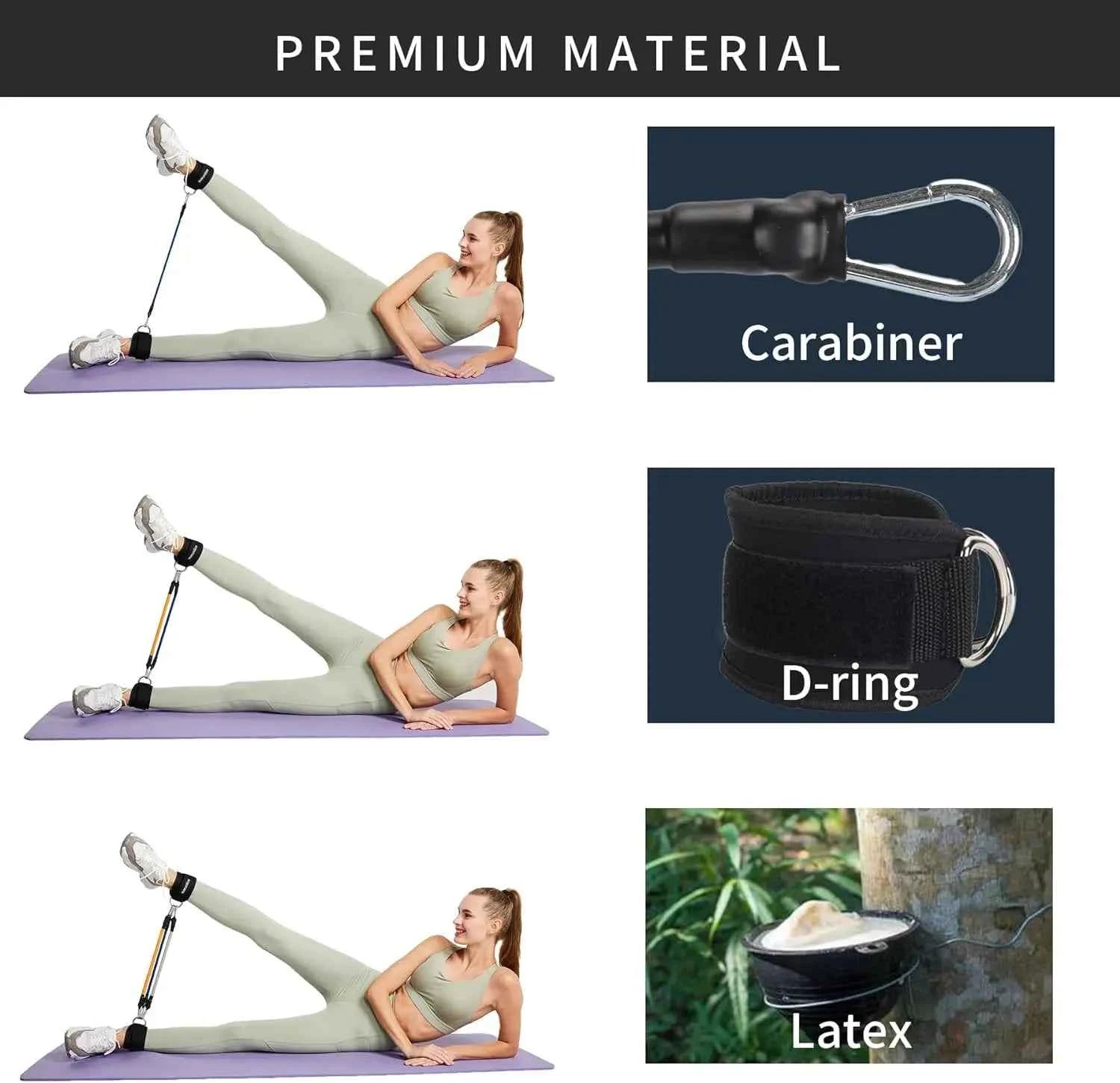 Adjustable Resistance Leg Puller Belt with Foot Loop &amp; Edge Protection – Elastic Strap for Leg Strength Training