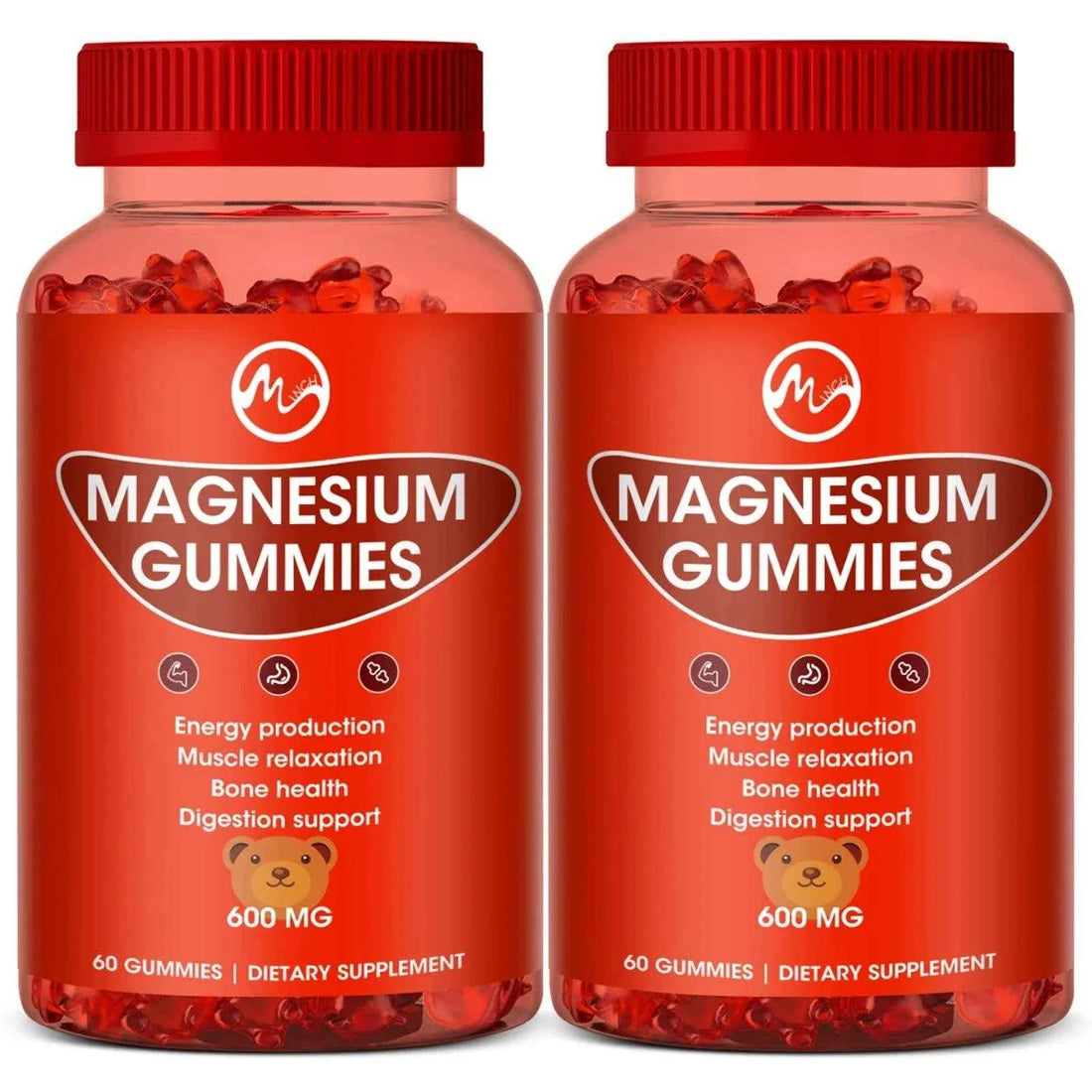 Magnesium Glycinate Gummies - Support Sleep Relax Nerves- Good Mood Brain Health Muscle Strengthen and Bones