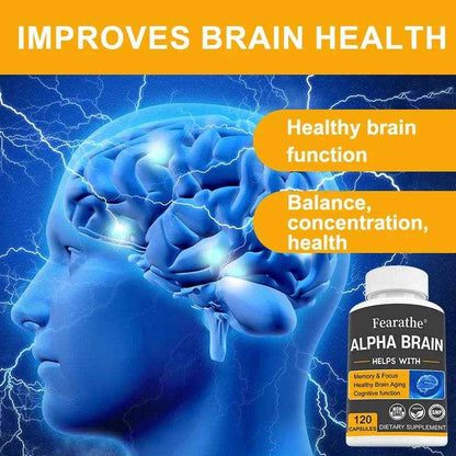 Fearathe Alpha Brain Supplement - Memory, Mental Clarity and Cognition with Vitamin B6, Focus Capsules, Non-GMO