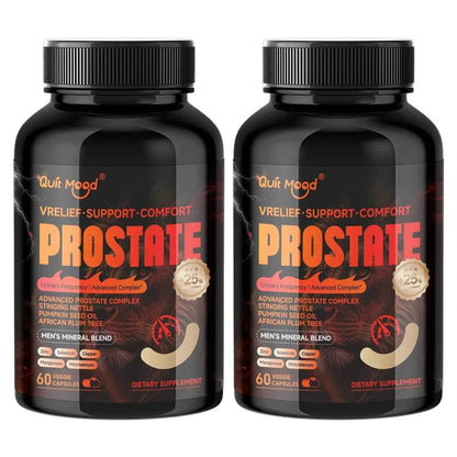 Quit mood - Advanced Prostate Support | Stinging Nettle, Pumpkin Seed Oil &amp; African Plum Extract | 60 Caps - Men’s Health Focus