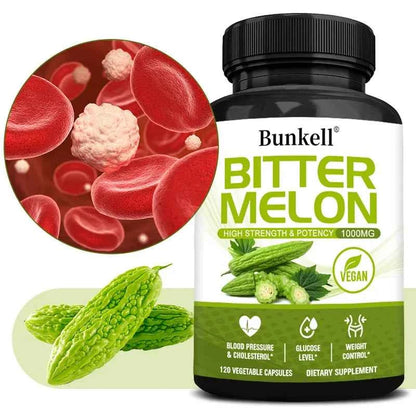 Bitter Melon Extract, Supports Blood Pressure, Weight Management, Balanced Blood Sugar Health &amp; Circulation, 120 Capsules