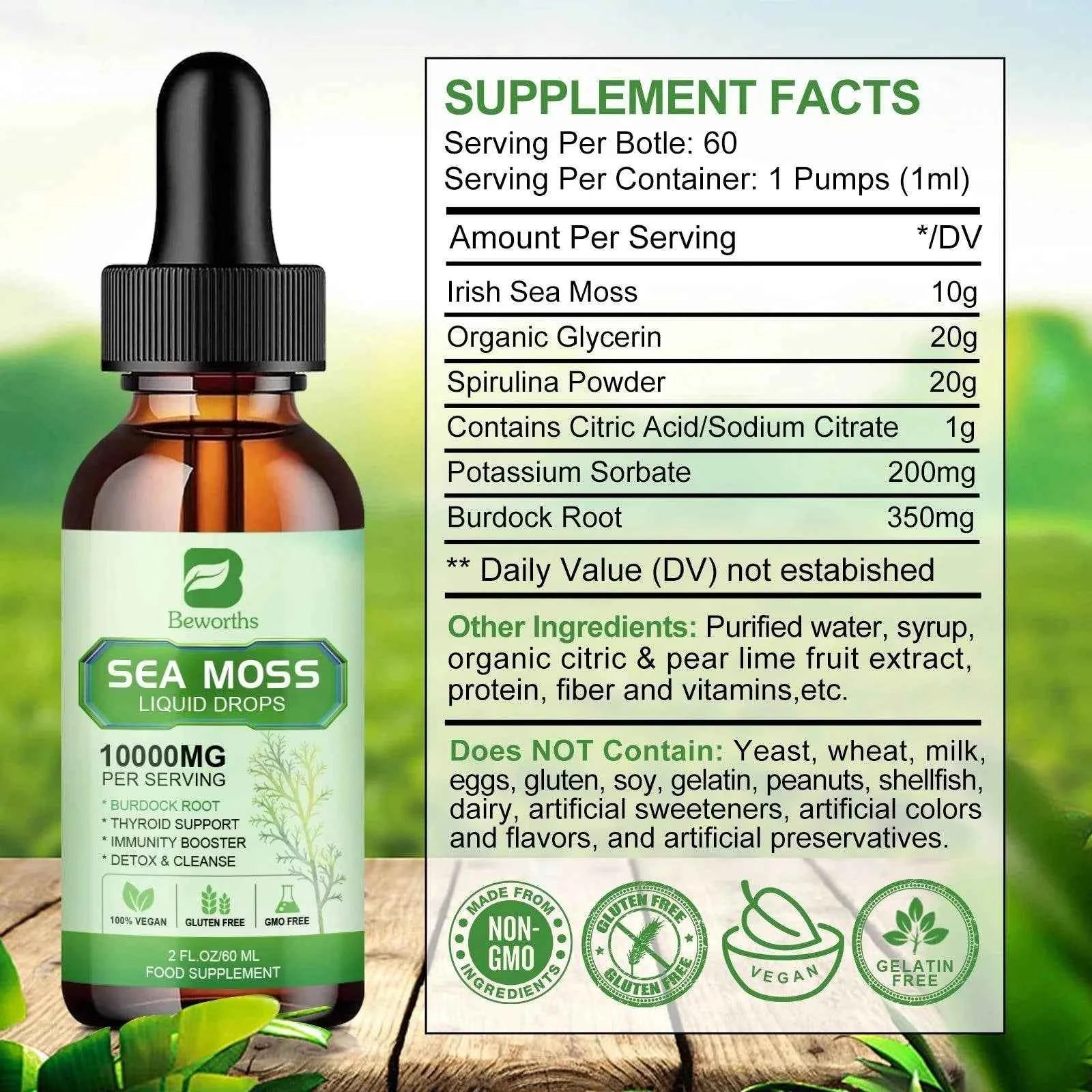 Organic Sea Moss Drops- Joint Support Supplement - Immune Support Supplement