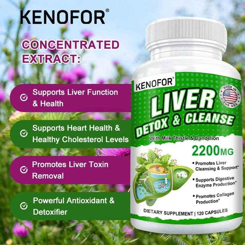 Fatty Liver Cleanse and Liver Detox Supplement - with Turmeric, Milk Thistle and Dandelion for Men Women To Support Liver Health