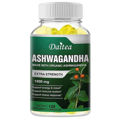 Ashwagandha Supplement 1800mg, Stress Relief, Focus, Brain, Sleep, Energy, Thyroid Support, Immune System Support